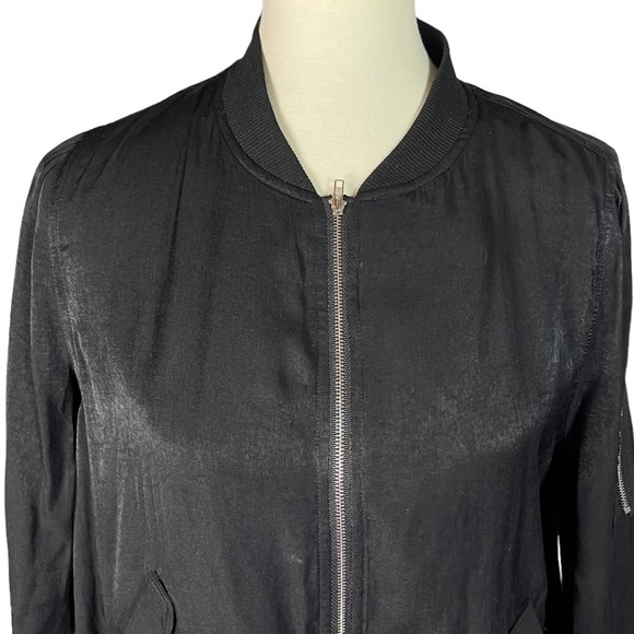 Lulus Tully Black Lightweight Zip Bomber Jacket - Size XS - Picture 4 of 13